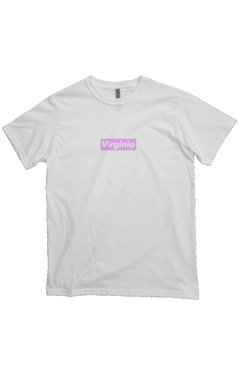 Virginia Box Logo Heavyweight T Shirt Pink/White