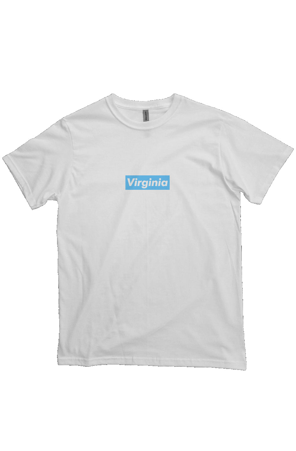 Virginia Box Logo Heavyweight T Shirt Sky/White