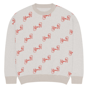 2 up 2 down Relaxed fit knitted crew neck sweater