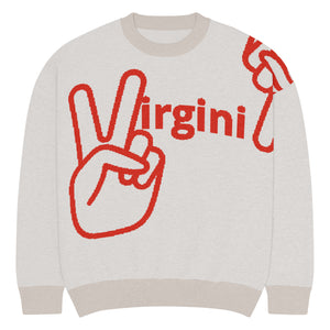 2 up 2 down Relaxed fit knitted crew neck sweater