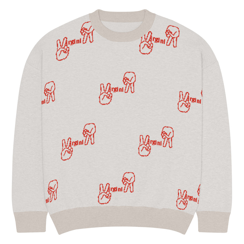 2 up 2 down Relaxed fit knitted crew neck sweater