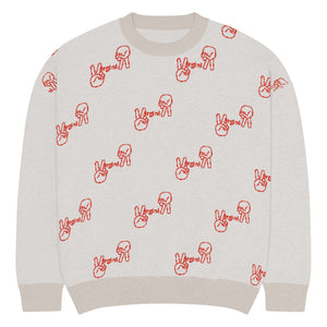 2 up 2 down Relaxed fit knitted crew neck sweater