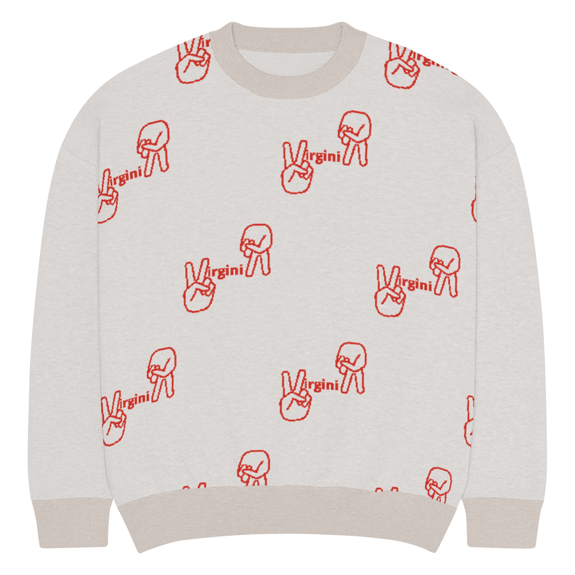 2 up 2 down Relaxed fit knitted crew neck sweater