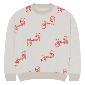 2 up 2 down Relaxed fit knitted crew neck sweater